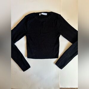 Black Zara Cropped Long Sleeve